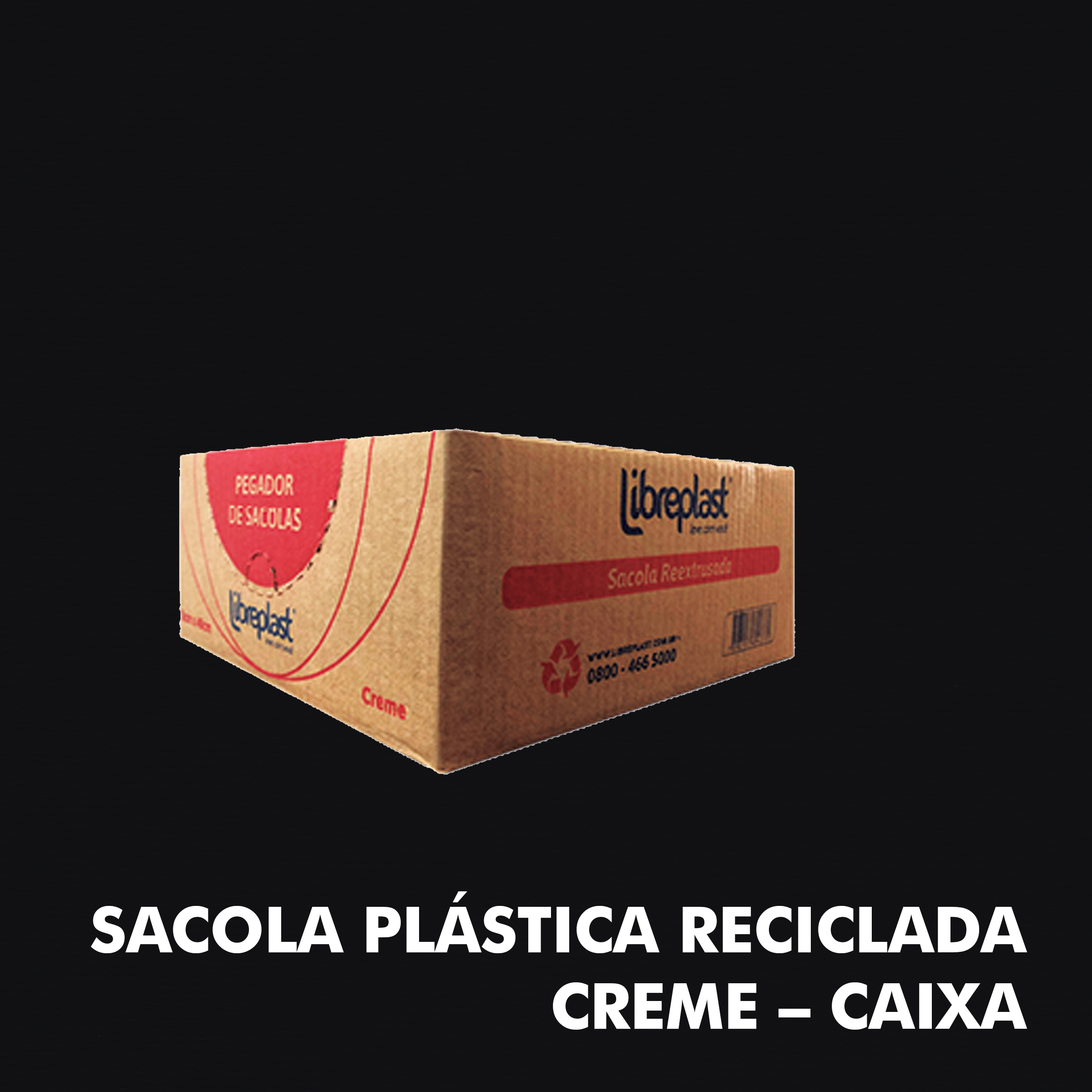 Sacola Plástica Reciclada Creme – Caixa - RF