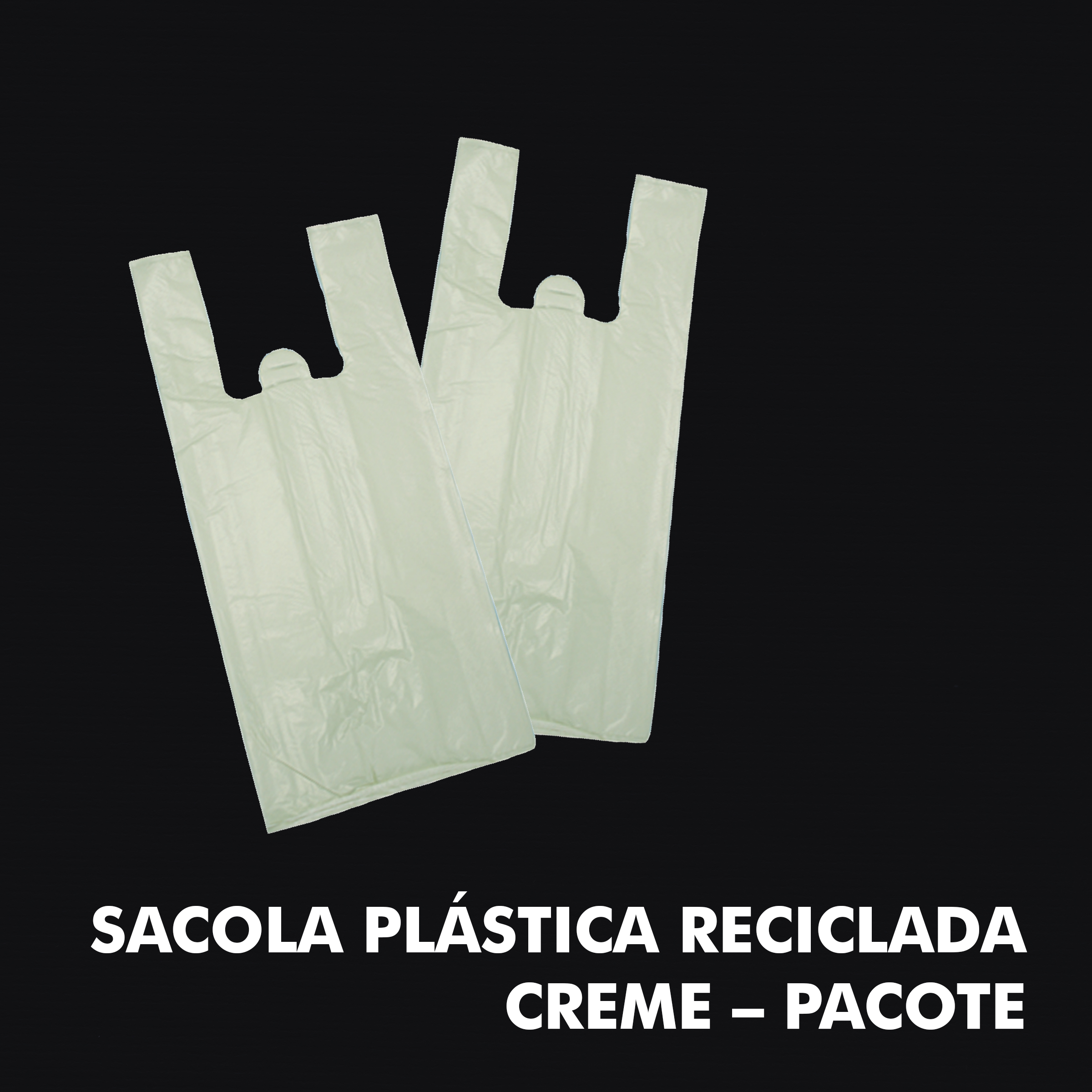 Sacola Plástica Reciclada Creme – Pacote - RF