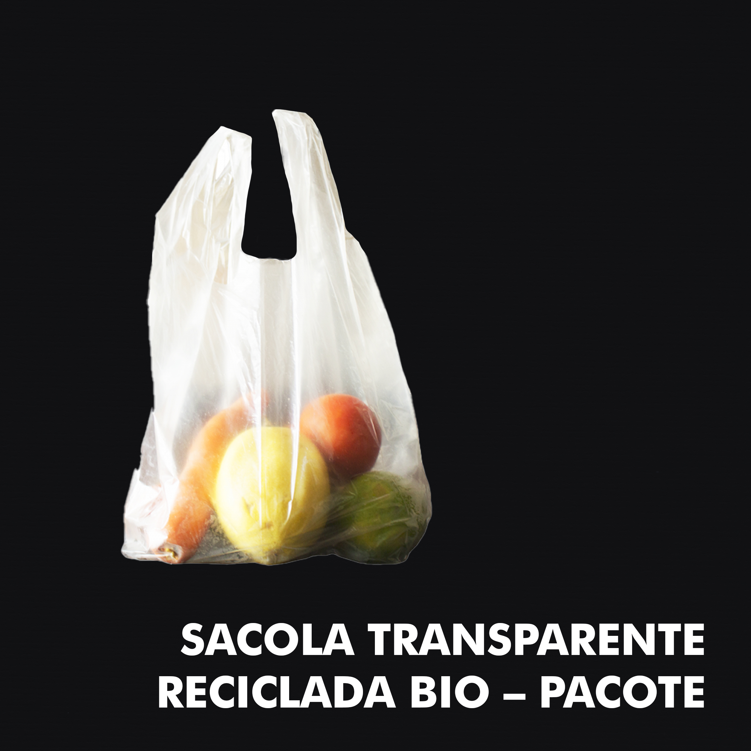 Sacola Transparente Reciclada Bio – Pacote - RF