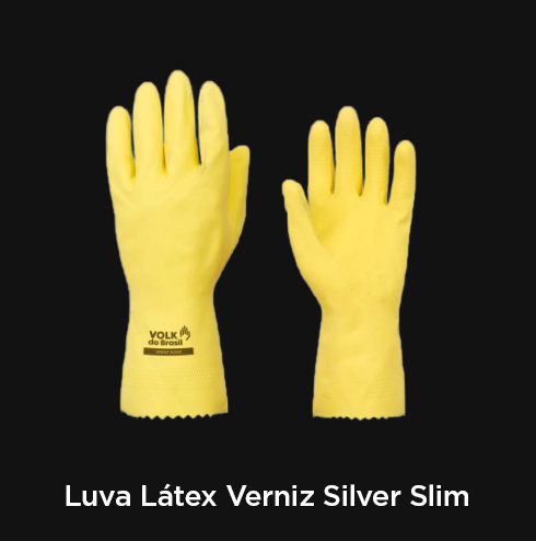 Luva Látex Verniz Silver Slim Amarela - RF
